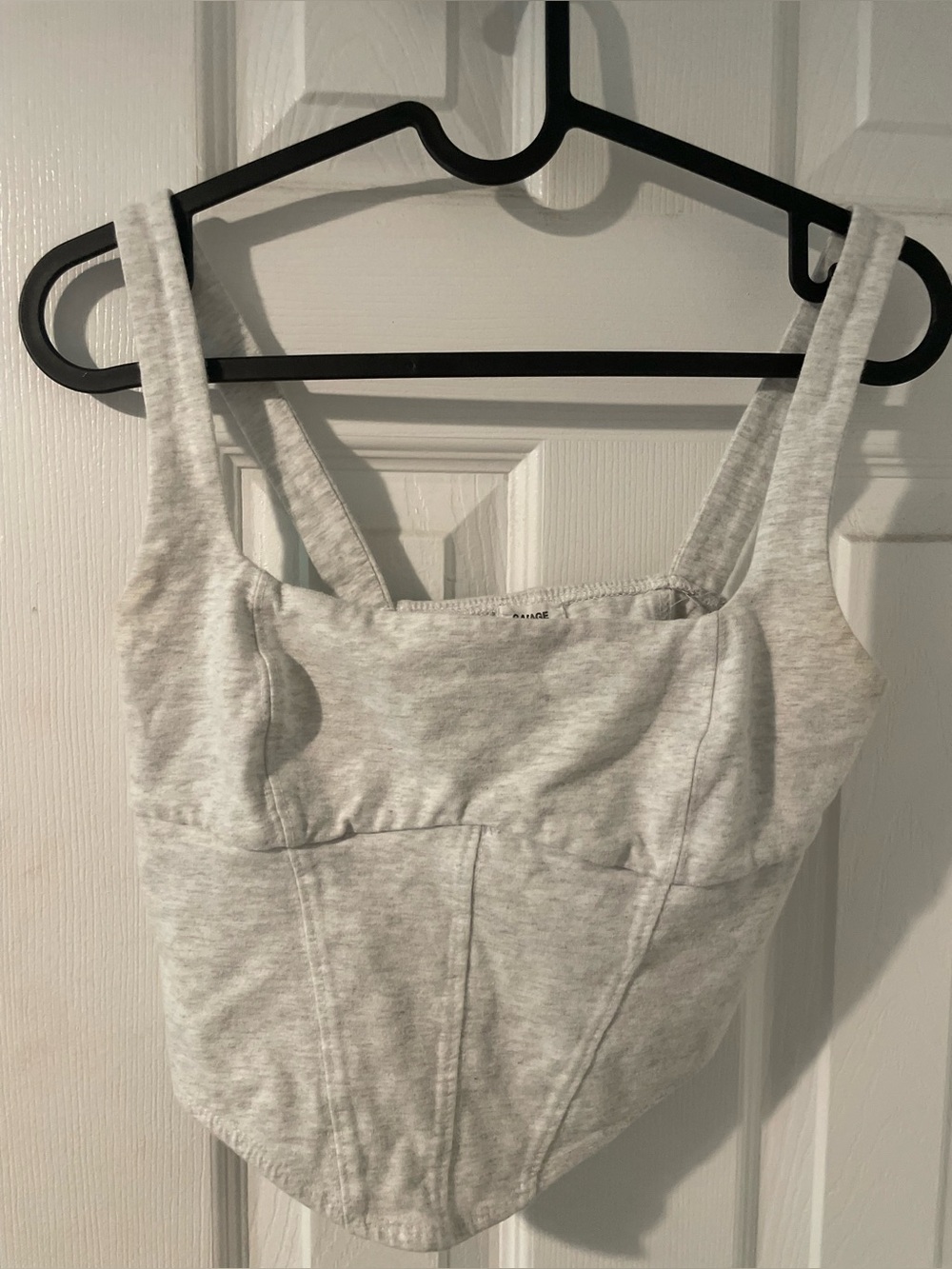 Garage Heather Gray Structured Bustier Tank Top